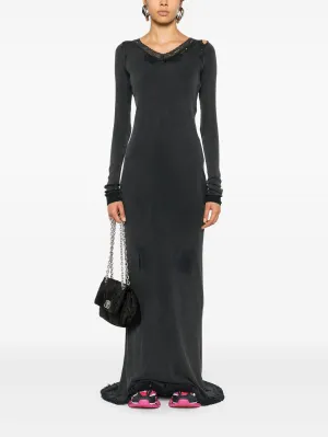 BALENCIAGA - Women LS Distressed Maxi Dress