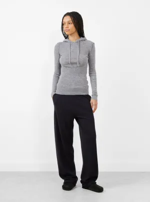Brim Knit Hoodie Grey