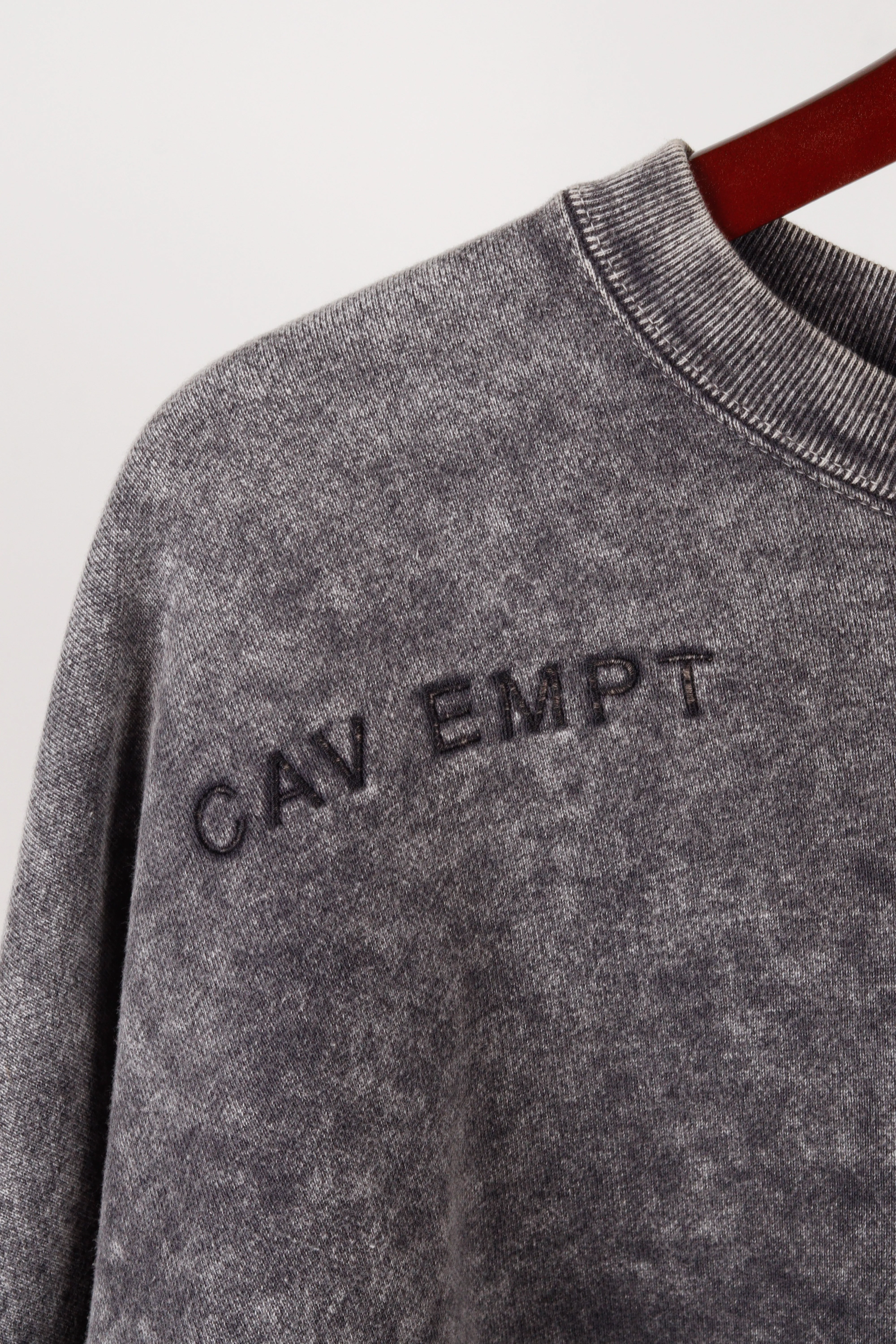 Cav Empt FW18 'Bleached Washed' Crewneck Sweatshirt Black (2018)