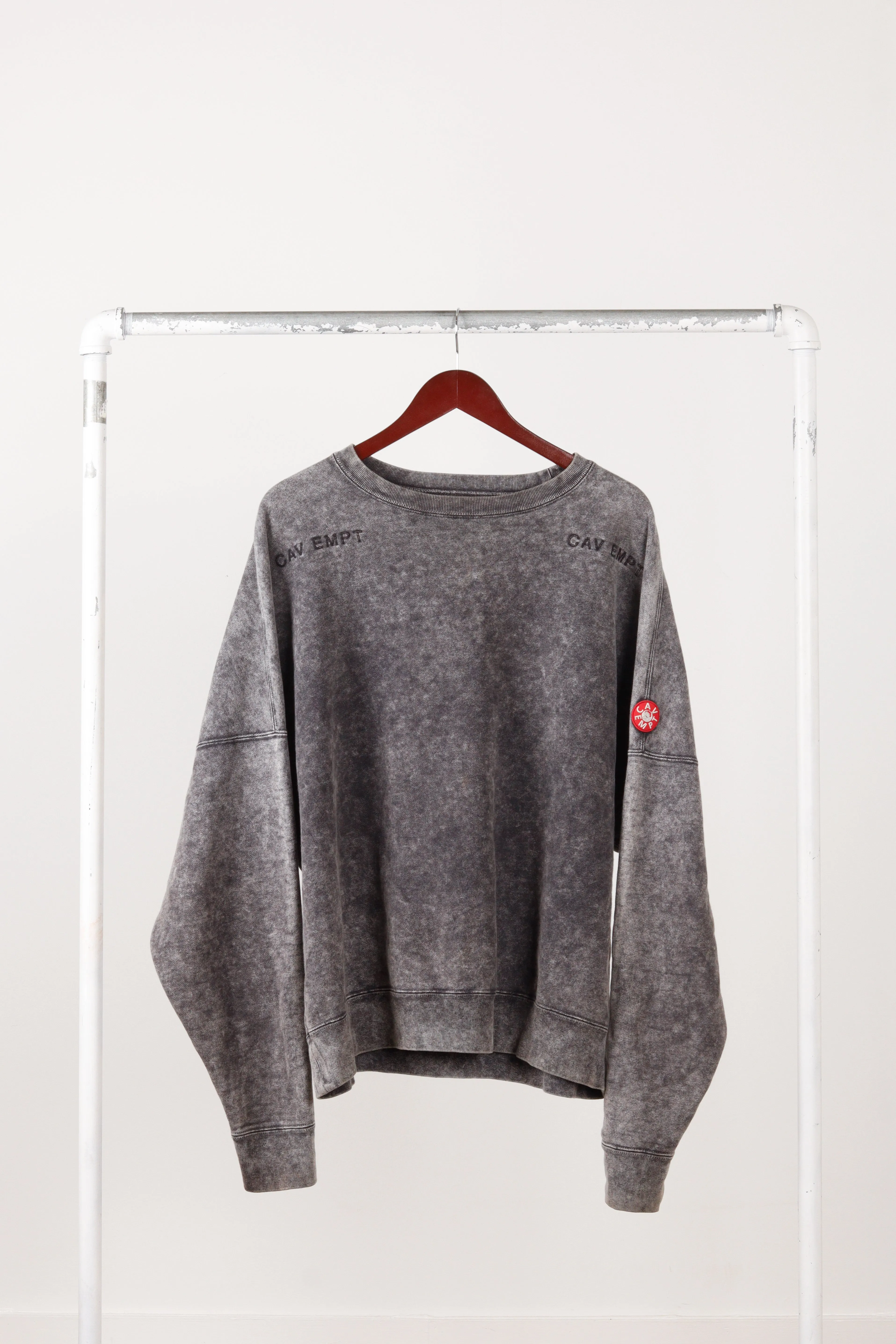 Cav Empt FW18 'Bleached Washed' Crewneck Sweatshirt Black (2018)