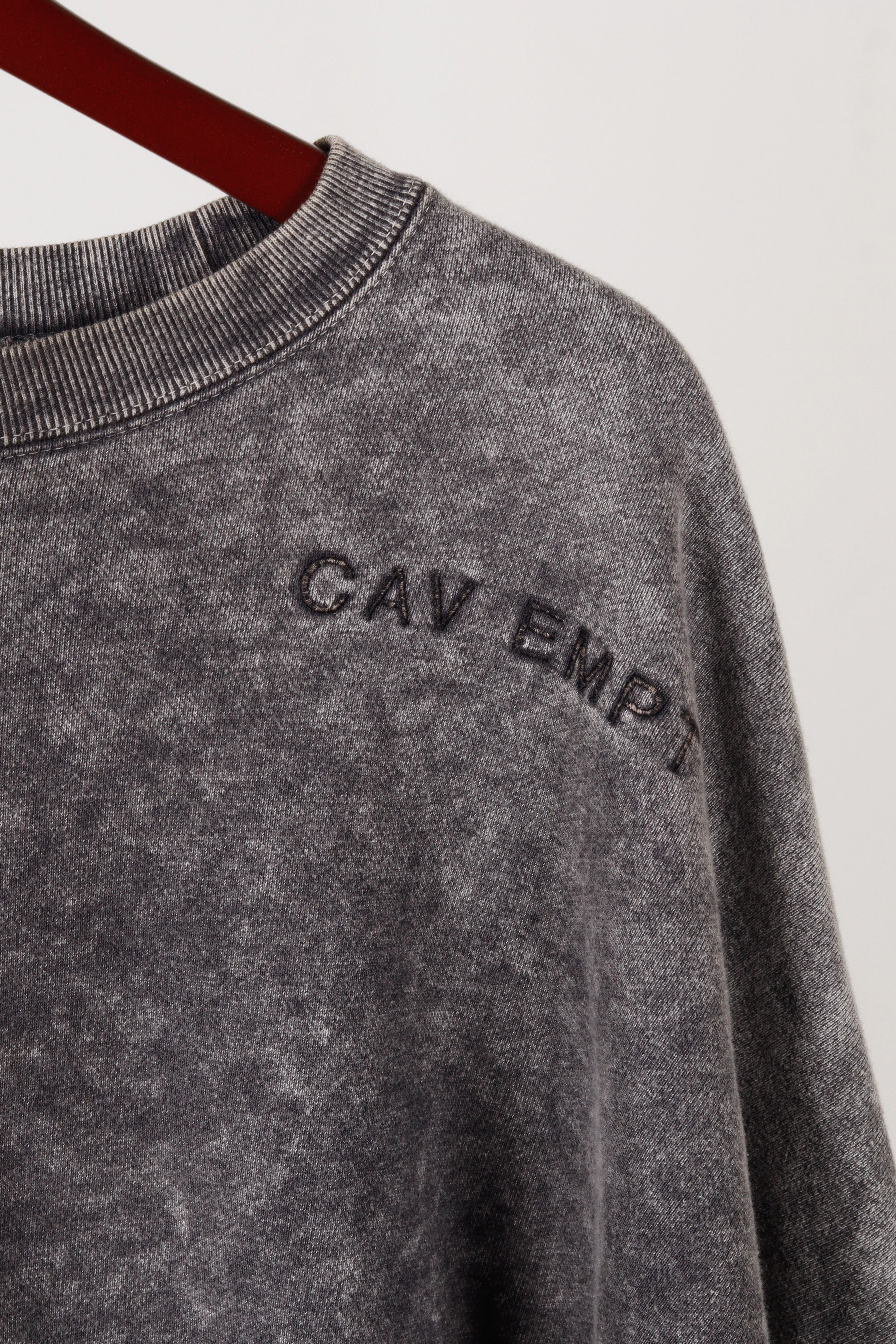 Cav Empt FW18 'Bleached Washed' Crewneck Sweatshirt Black (2018)