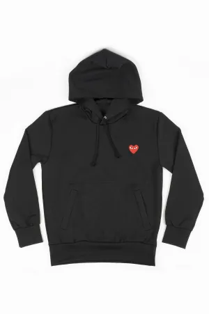 COMME DES GARCONS PLAY RED HEART PULLOVER HOODY BLACK