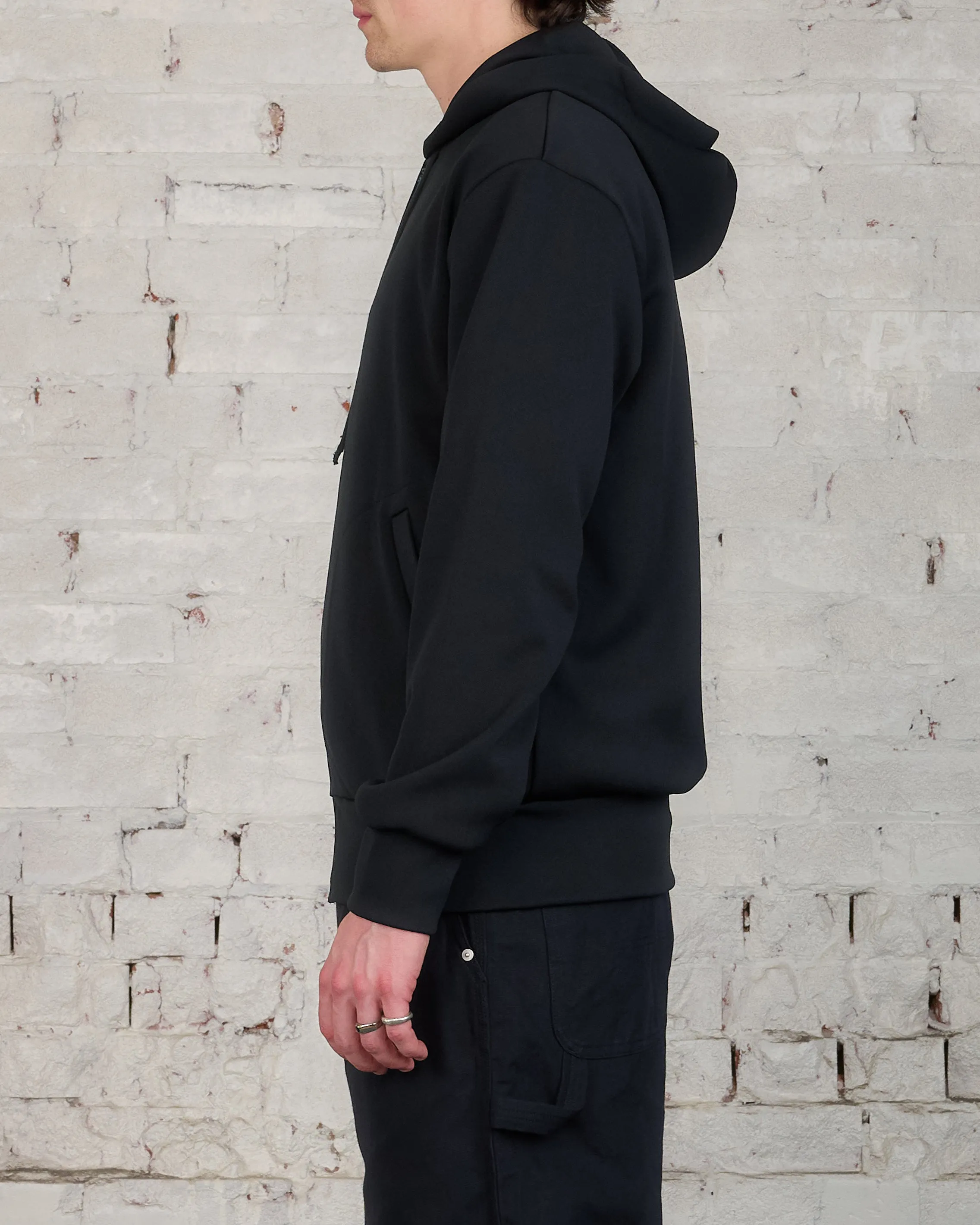Comme des Garons PLAY Invader Red Heart Back Zip Hooded Sweatshirt Black