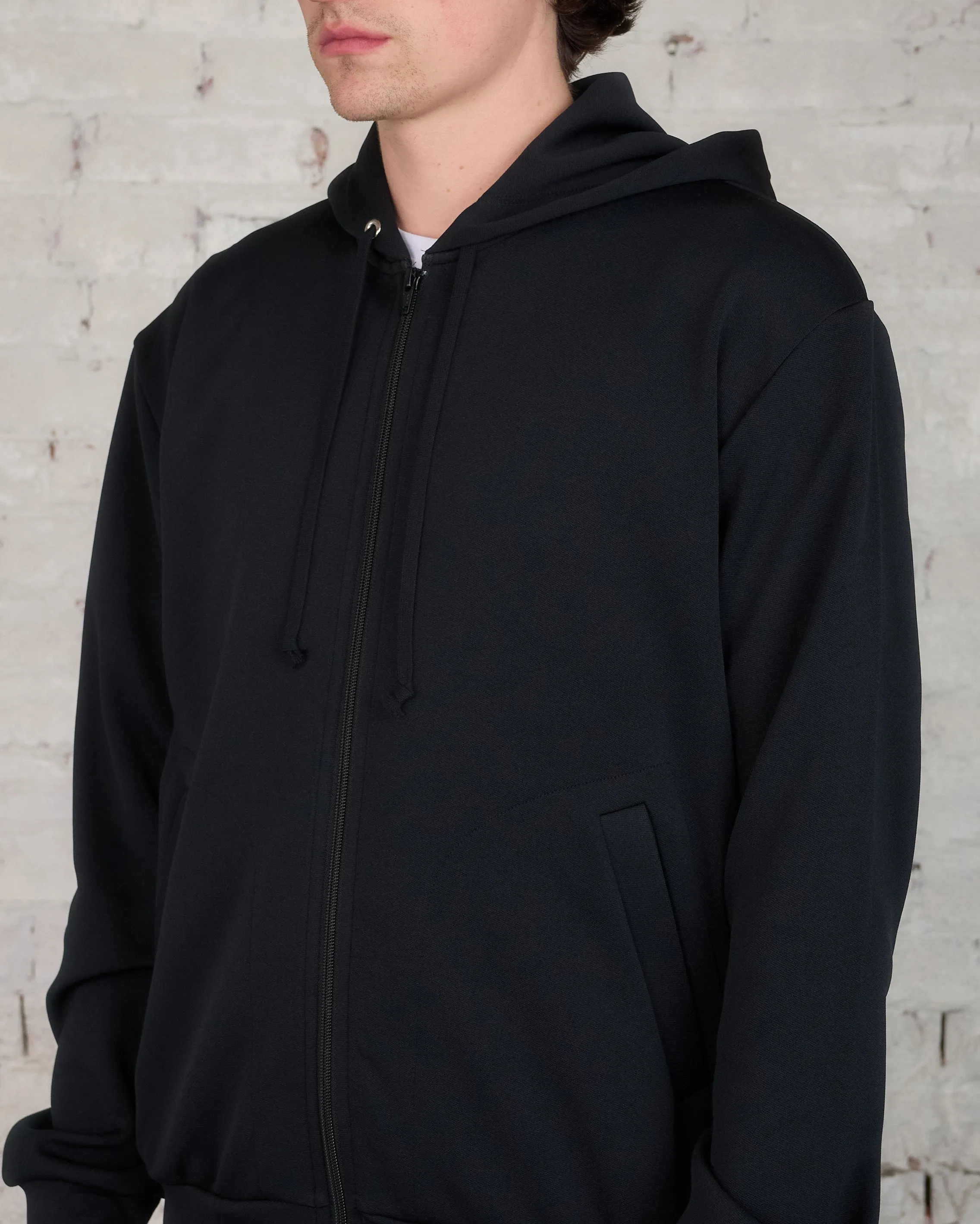Comme des Garons PLAY Invader Red Heart Back Zip Hooded Sweatshirt Black