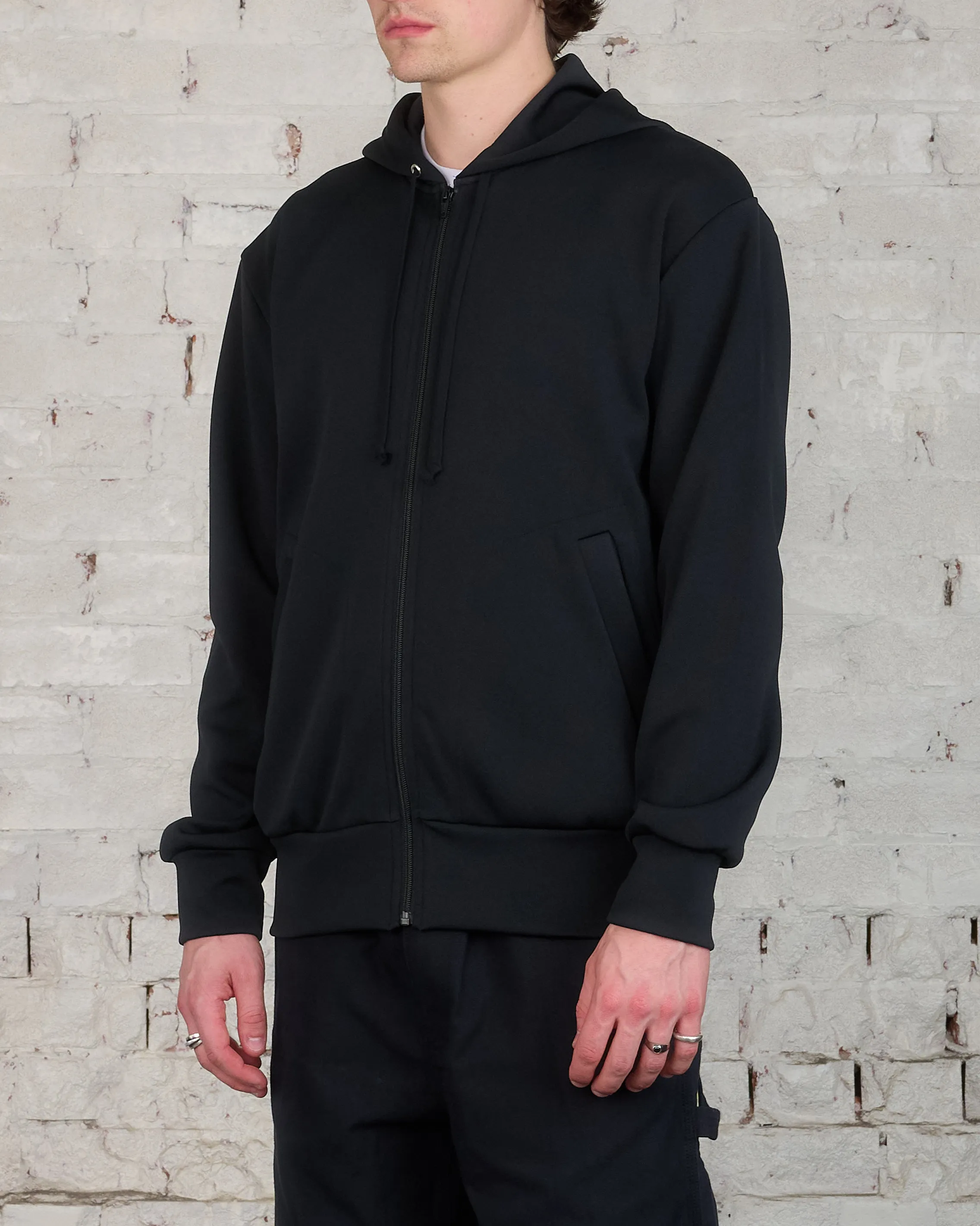 Comme des Garons PLAY Invader Red Heart Back Zip Hooded Sweatshirt Black