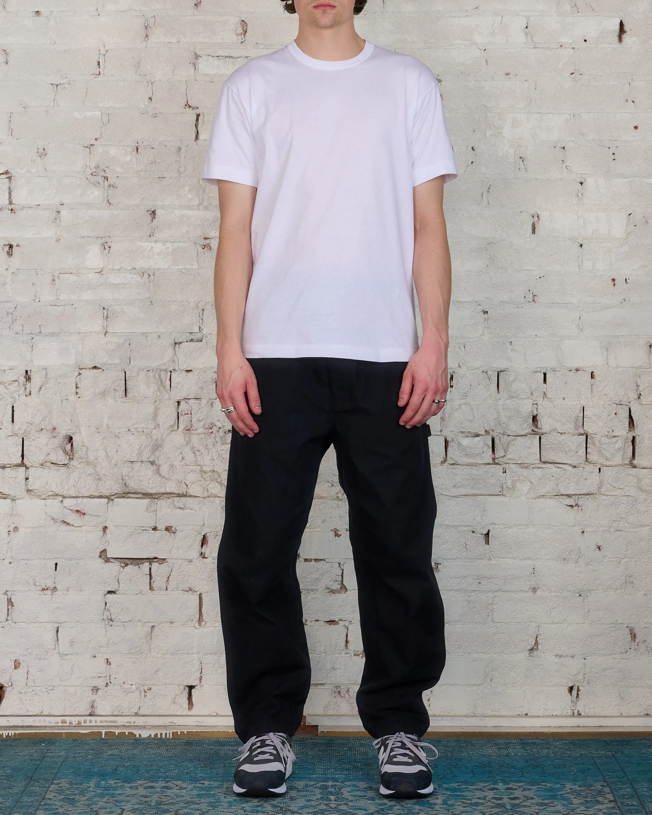 Comme des Garons PLAY Invader Red Heart Sleeve T-Shirt White