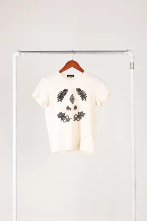 Comme des Garons tricot FW08 'Floral Lace Graphic' T-Shirt Ecru (2008)