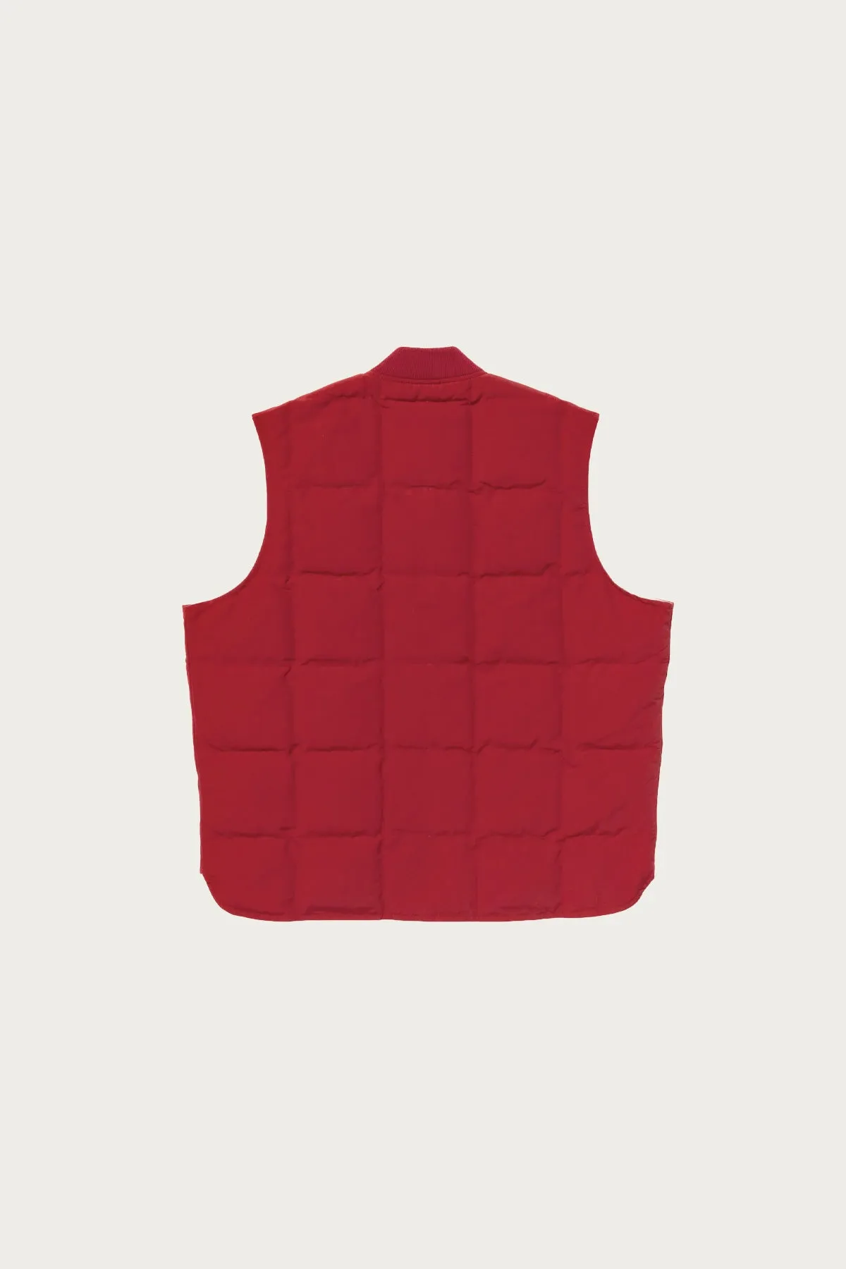 Cotton/Nylon Down Vest - Red