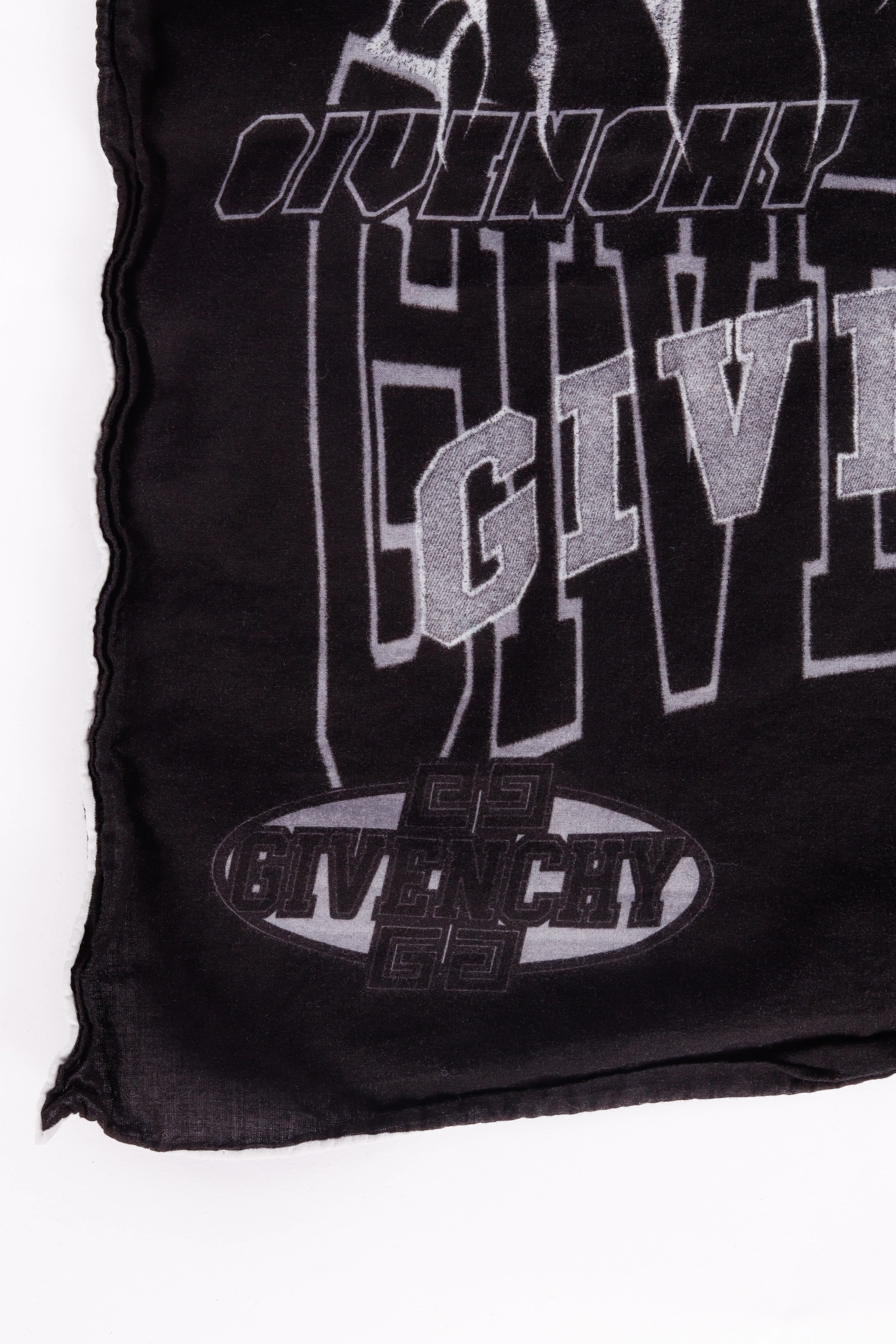 Givenchy SS23 'Overlapped Effect Logo Print' Bandana Black (2023)