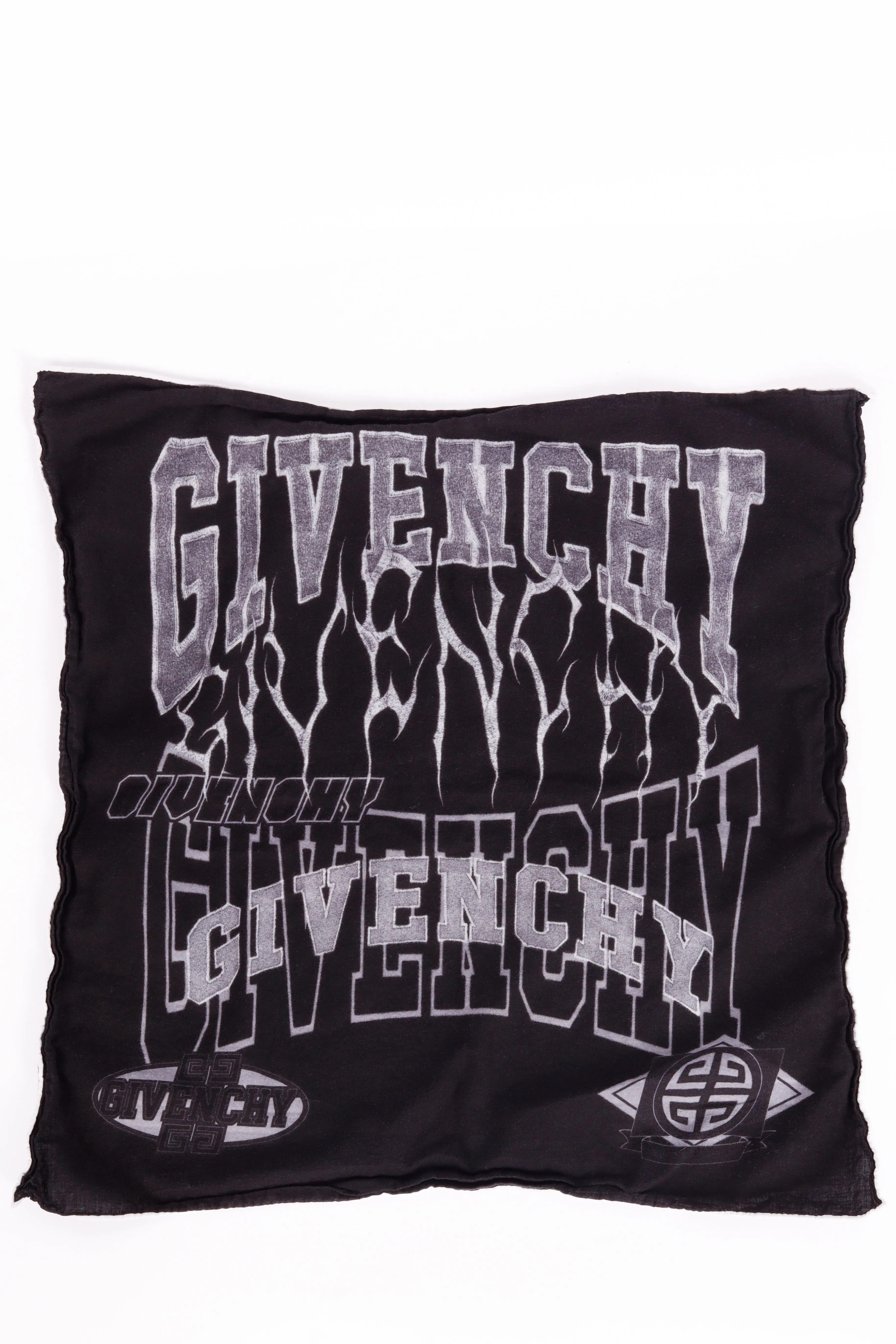 Givenchy SS23 'Overlapped Effect Logo Print' Bandana Black (2023)