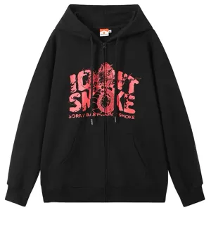 I Don't Smoke Red Dragon Zip Hoodie (Black)