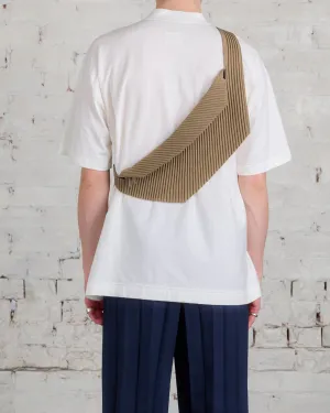 Issey Miyake Homme Plisse Pleats Crossbody Bag Light Mocha Brown