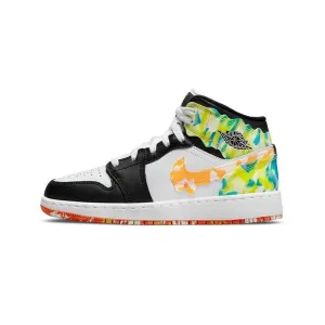 Jordan 1 Mid SE Slim Vortex (GS) Black Team Orange Kumquat White