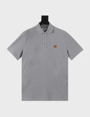 KENZO Men's Tiger Crest Polo T-shirt SS23 (Grey)