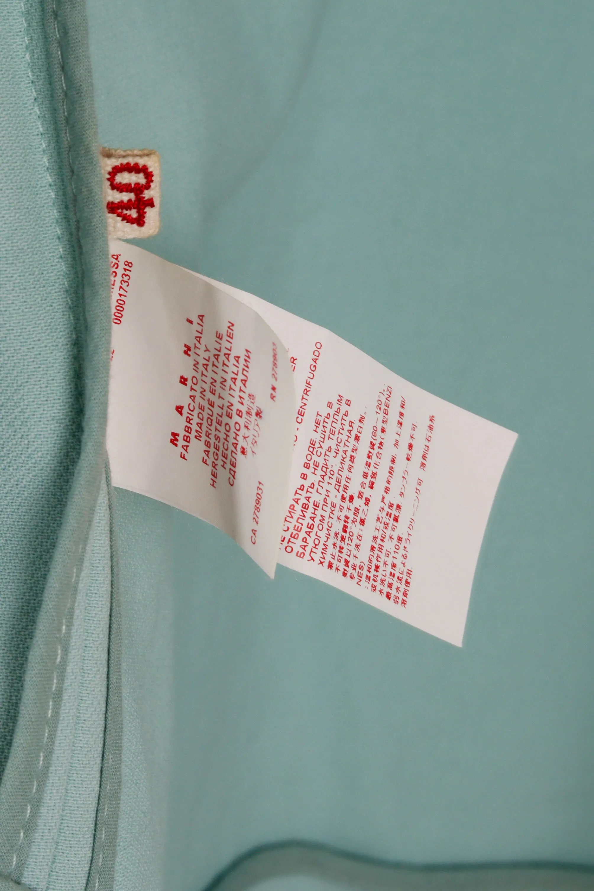 Marni AW18 'Virgin Wool Blend' Evening Jacket Pale Turquoise (2018)