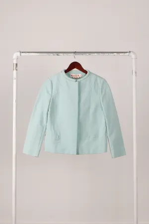 Marni AW18 'Virgin Wool Blend' Evening Jacket Pale Turquoise (2018)
