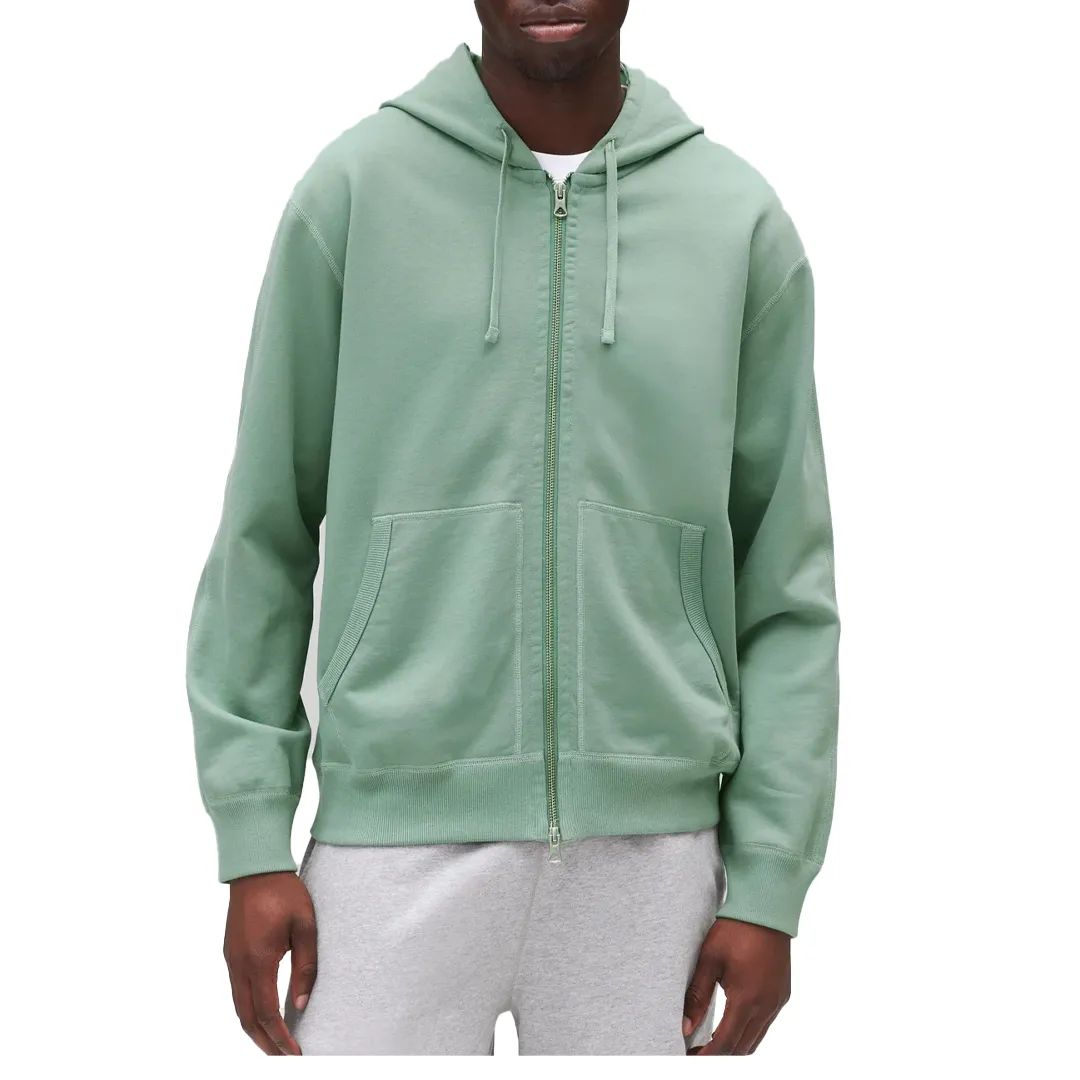 MIDWEIGHT TERRY STANDARD ZIP HOODIE SAGE