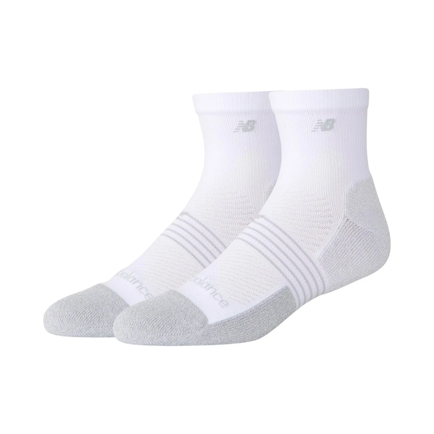 New Balance Pro Training Quarter Socks 2 Pack White