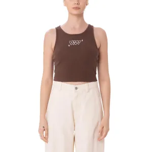 OBEY HEARTS RIB MEGAN TANK // DARK BROWN