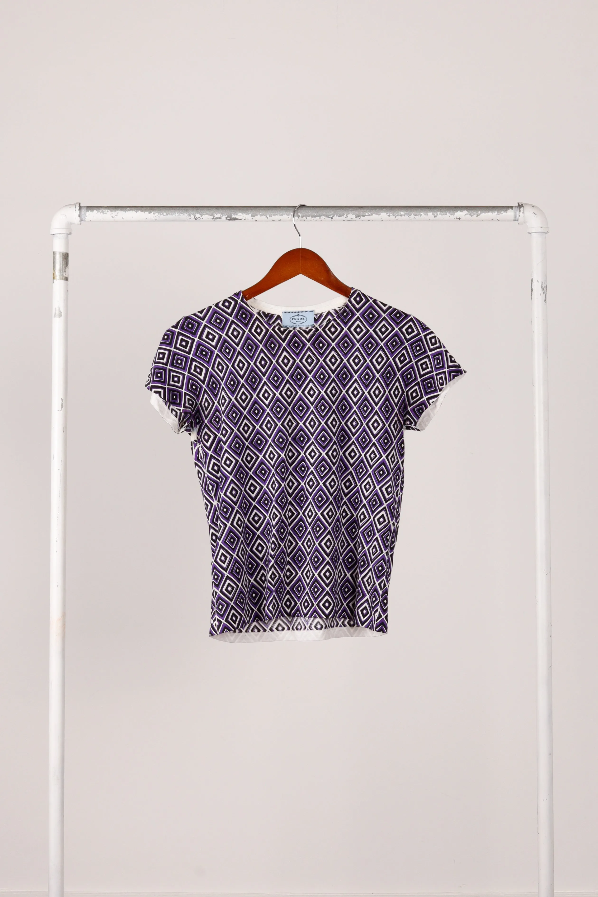 Prada SS12 'Painted Diamonds Print' Jersey Top (2012)