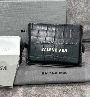 [Pre-Used] Balenciaga Cardholder Crocodile Print Black