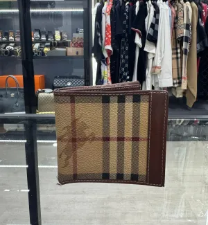 [Pre-used] Burberry Brown Bifold Checkered Wallet