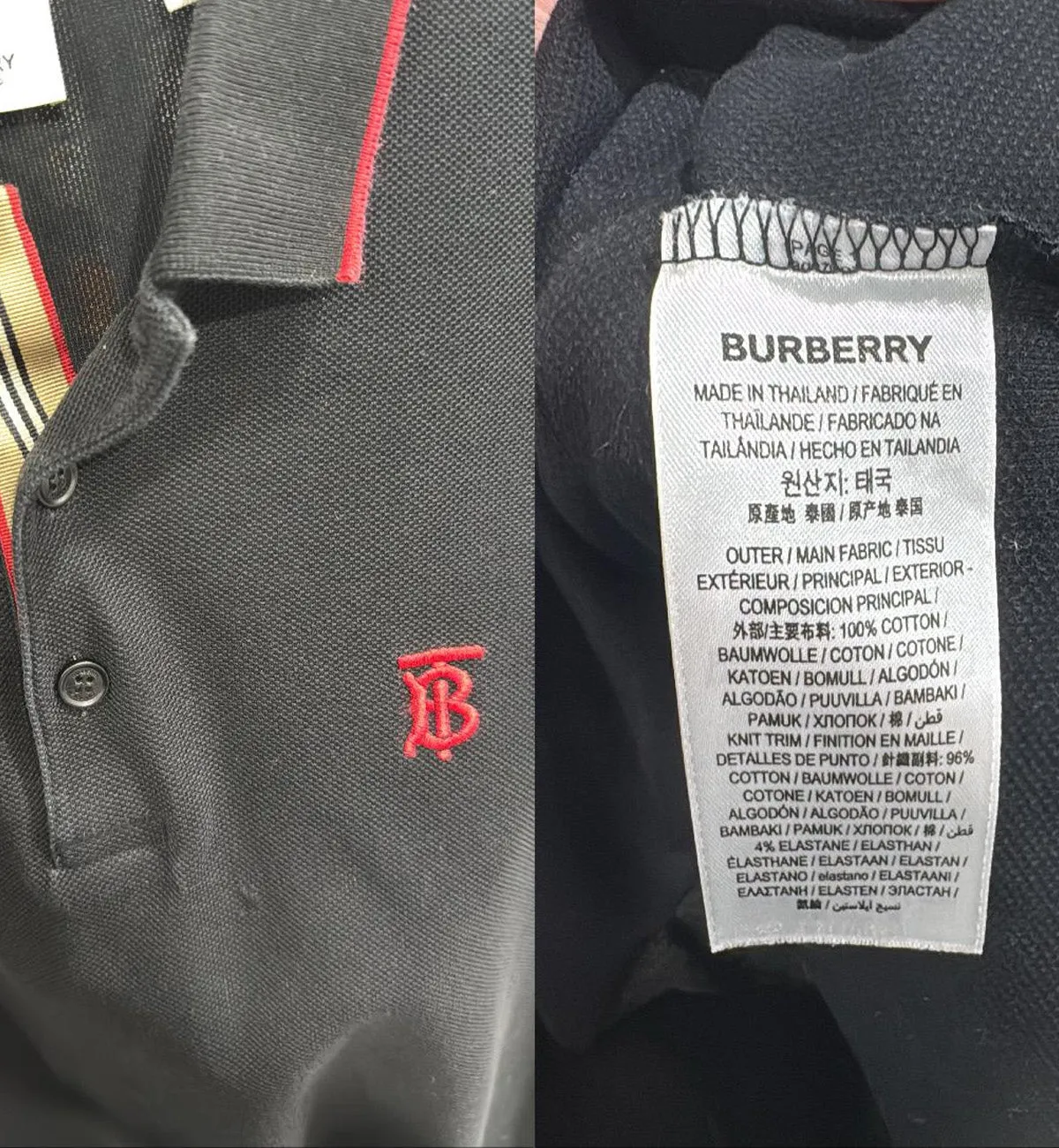 [Pre-used] Burberry Polo Black (Red TB Logo)
