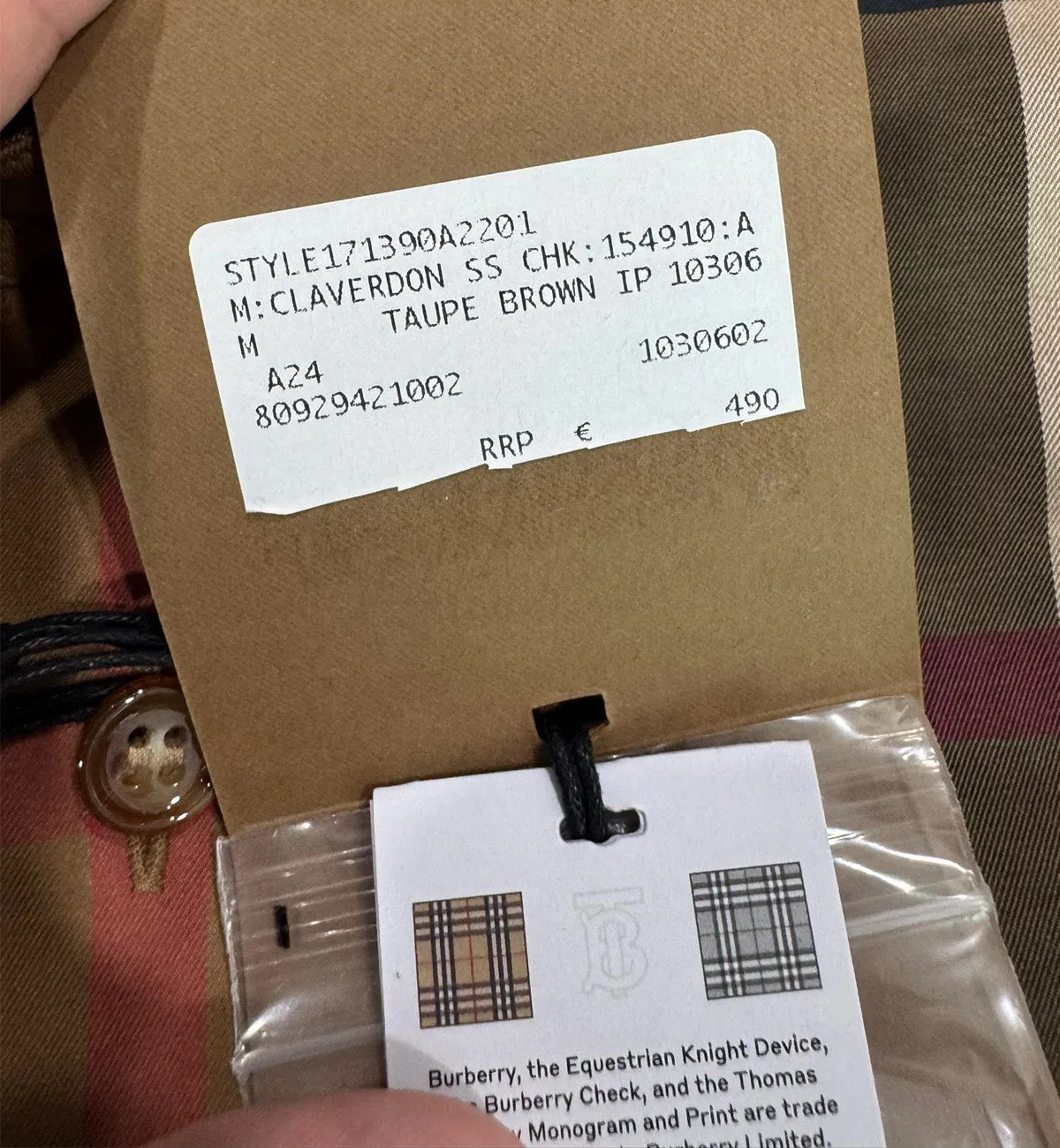 [Pre-used] Burberry Shirt Short Sleeve (Brown)