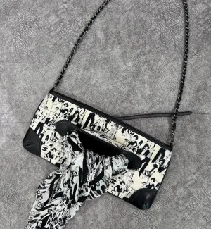 [Pre-used] Chanel Bag WOC Mademoiselle Print Tied Scarf Bag