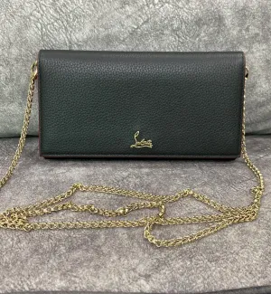 [Pre-used] Christian Louboutin CL WOC Bag Boudoir Black with Red hints