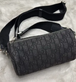 [Pre-used] Dior Roller Bag Black Jacquard