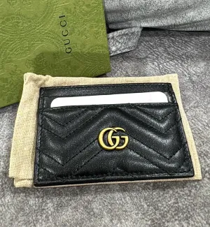 [Pre-Used] Gucci Cardholder Black Marmont GHW