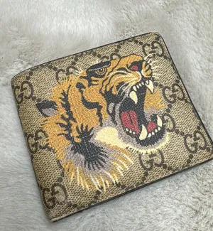 [Pre-used] Gucci Short Wallet Beige Tiger