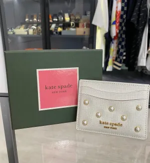 [Pre-used] Kate Spade Cardholder White with Pearl
