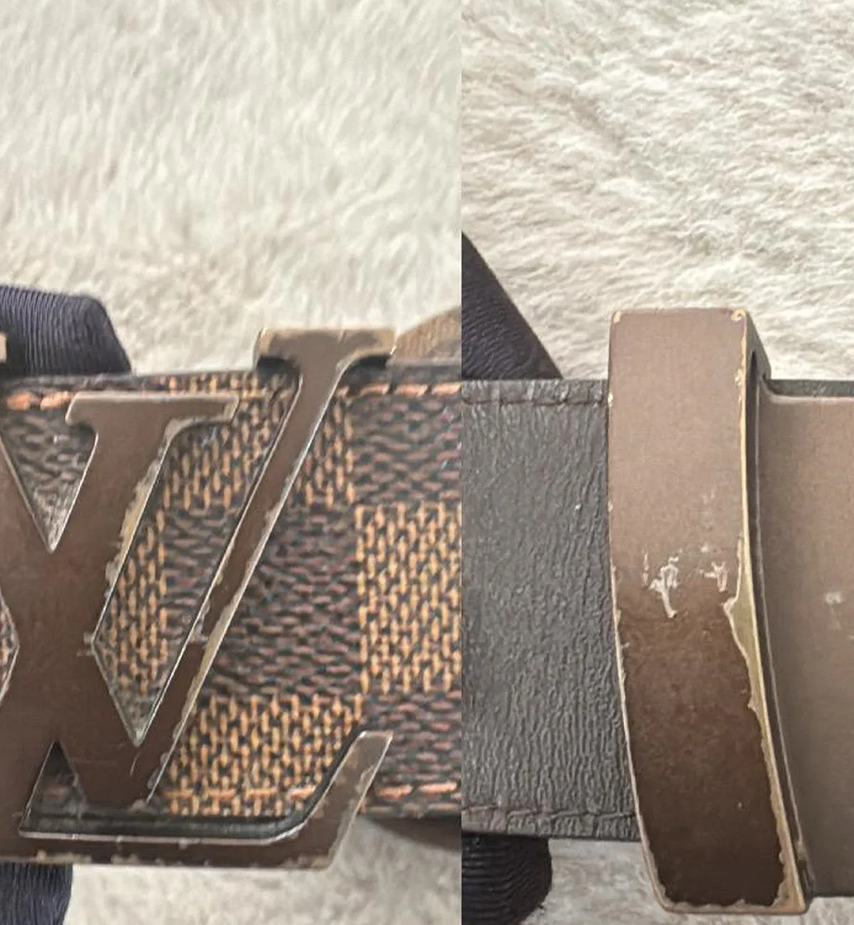 [Pre-Used] LV Belt Brown Damier (Brown Buckle)