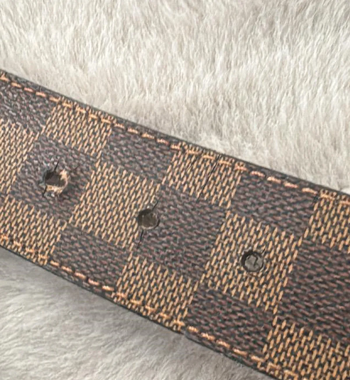 [Pre-Used] LV Belt Brown Damier (Brown Buckle)