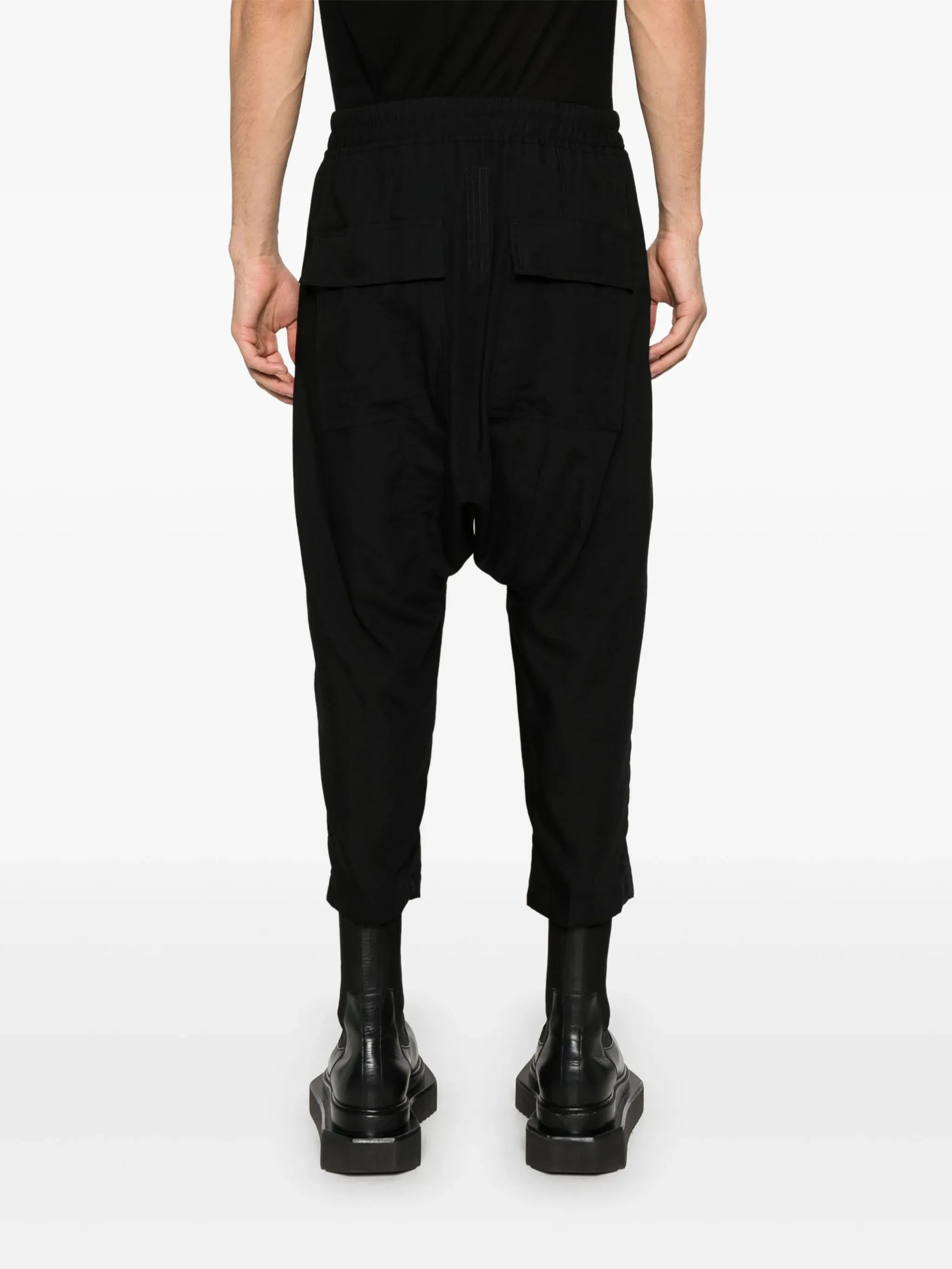 RICK OWENS - Men Drawstring Cropped Pantaloni