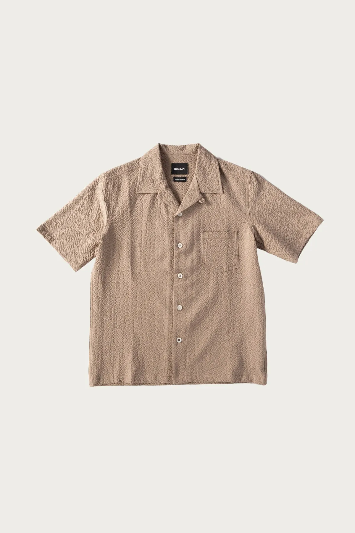 Seersucker Cocktail Shirt - Biscuit