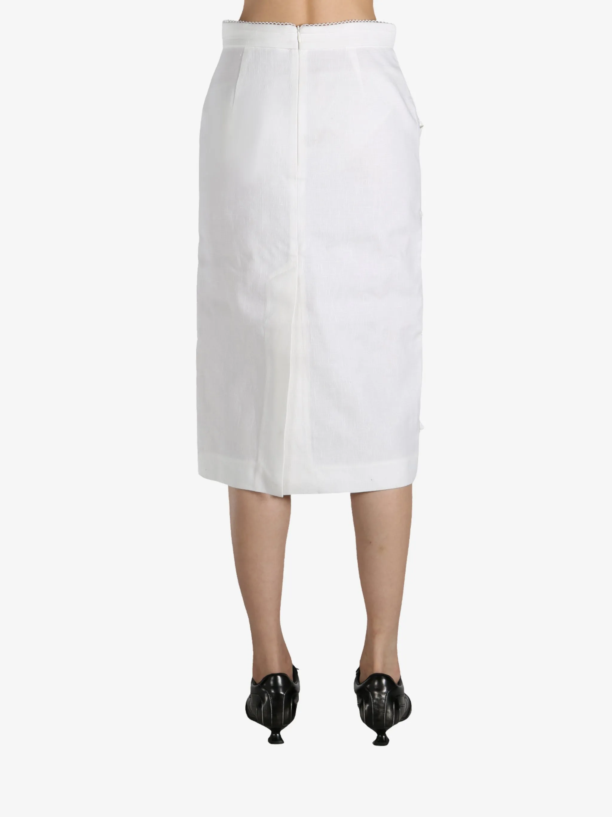 SHUSHU/TONG - Women Cutout Bow Patchwork Skirt