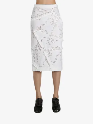 SHUSHU/TONG - Women Cutout Bow Patchwork Skirt