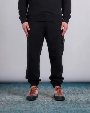 Stone Island Organic Cotton Fleece Cargo Pant Black