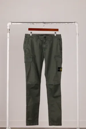 Stone Island SS23 'Organic Cotton Old Treatment' Trousers Olive Green (2023)