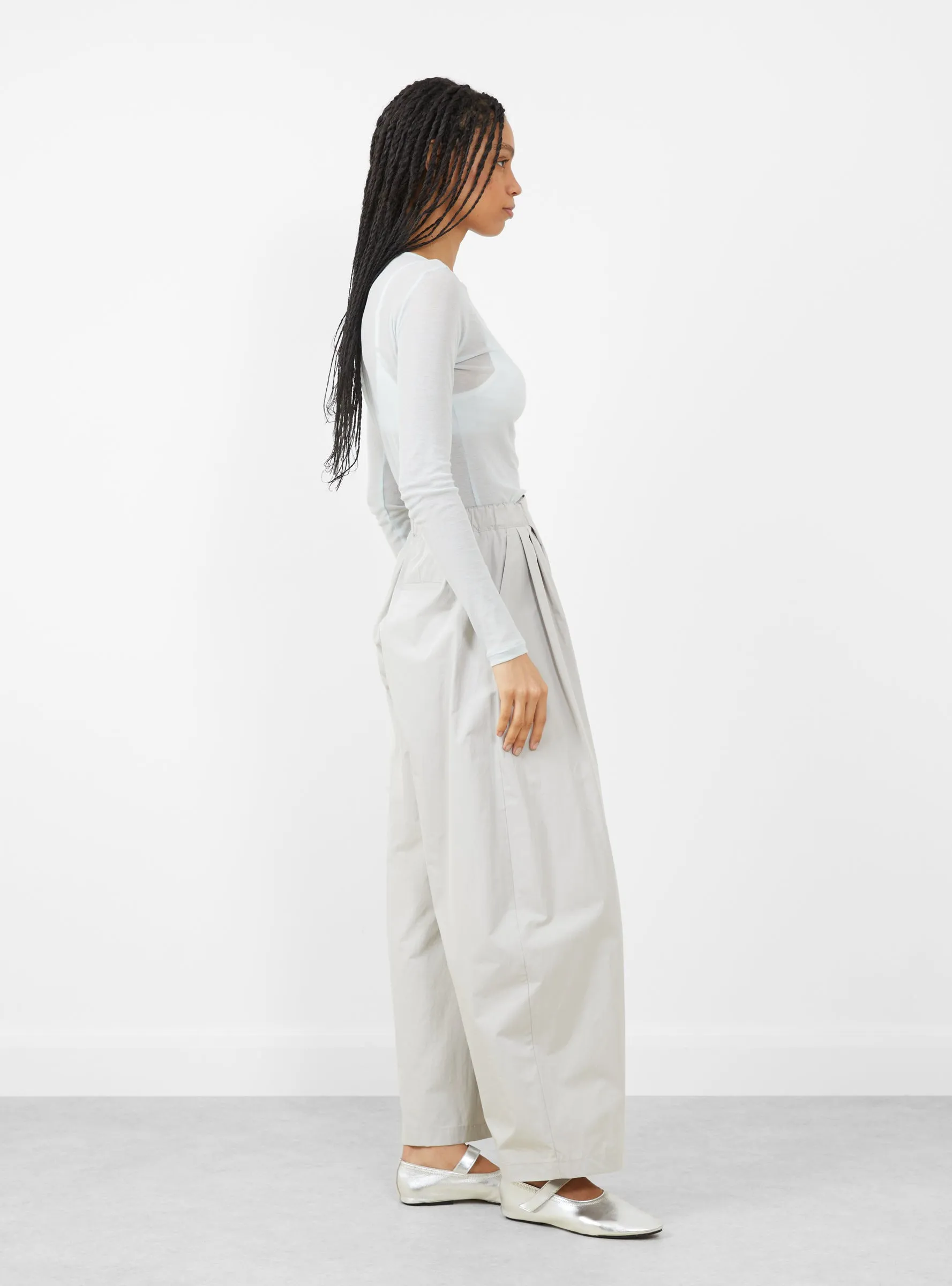Three Tuck Banding Pants Grey