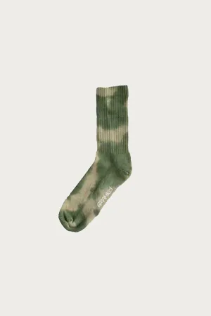 Tie Dye Crew Socks - Green