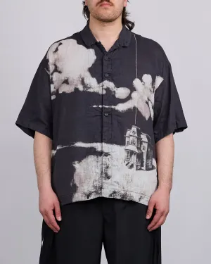 UNDERCOVER Linen-Gauze Printed Button Shirt Black