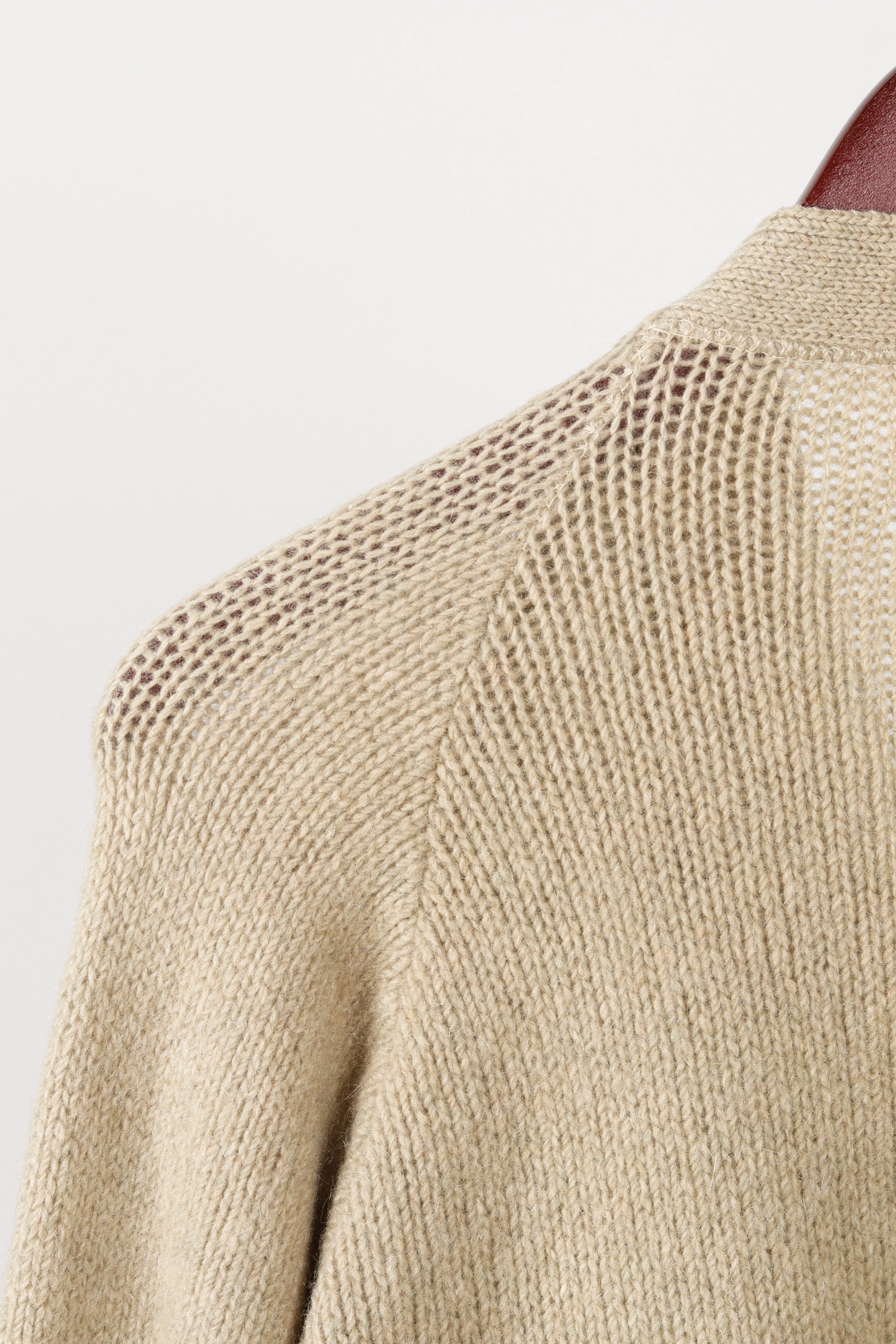 Vintage 70's Suede Trim Checkerboard Patterned Cardigan Sweater