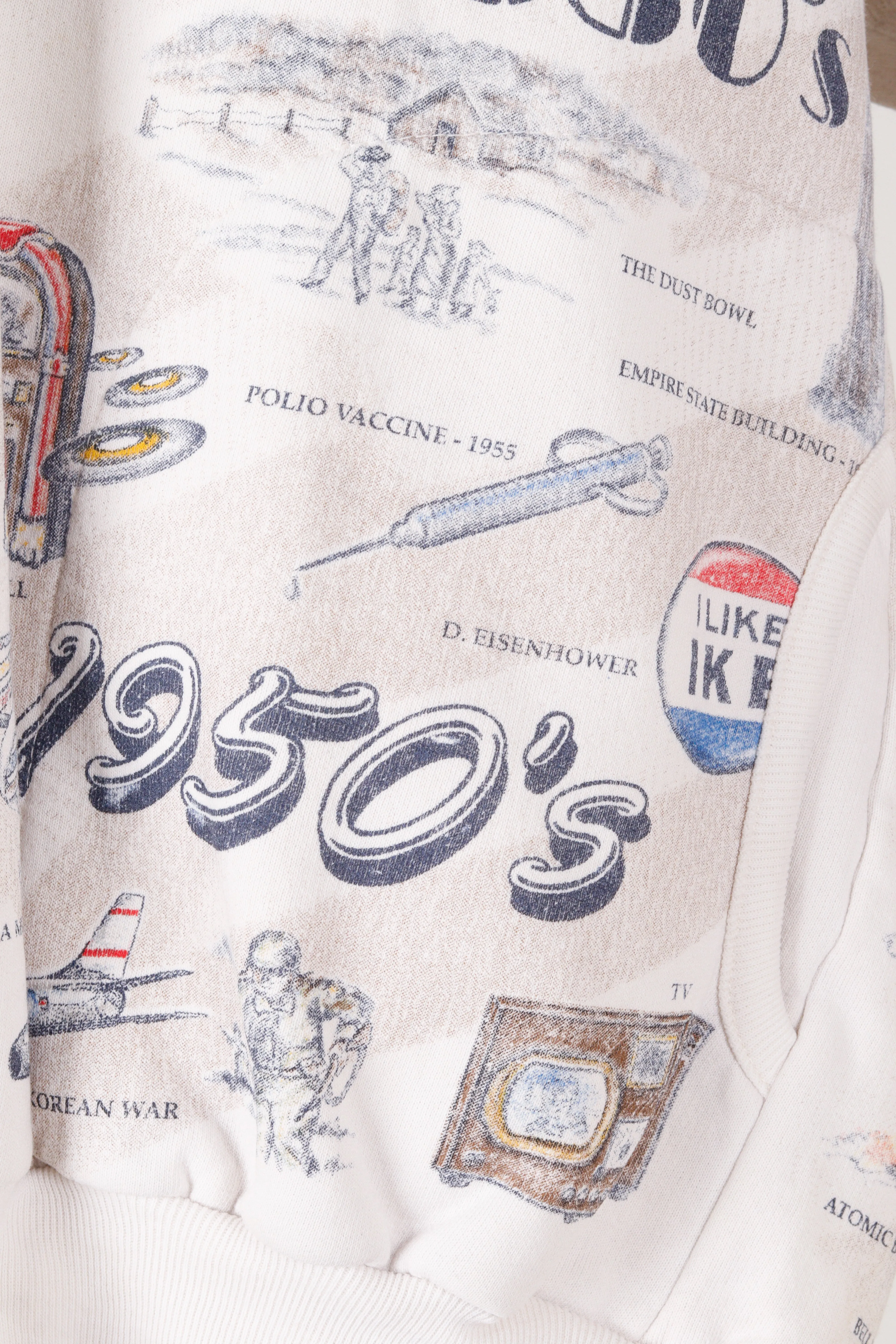 Vintage 90's Art Unlimited '20th Century America All-Over Print' Buttoned Sweatshirt