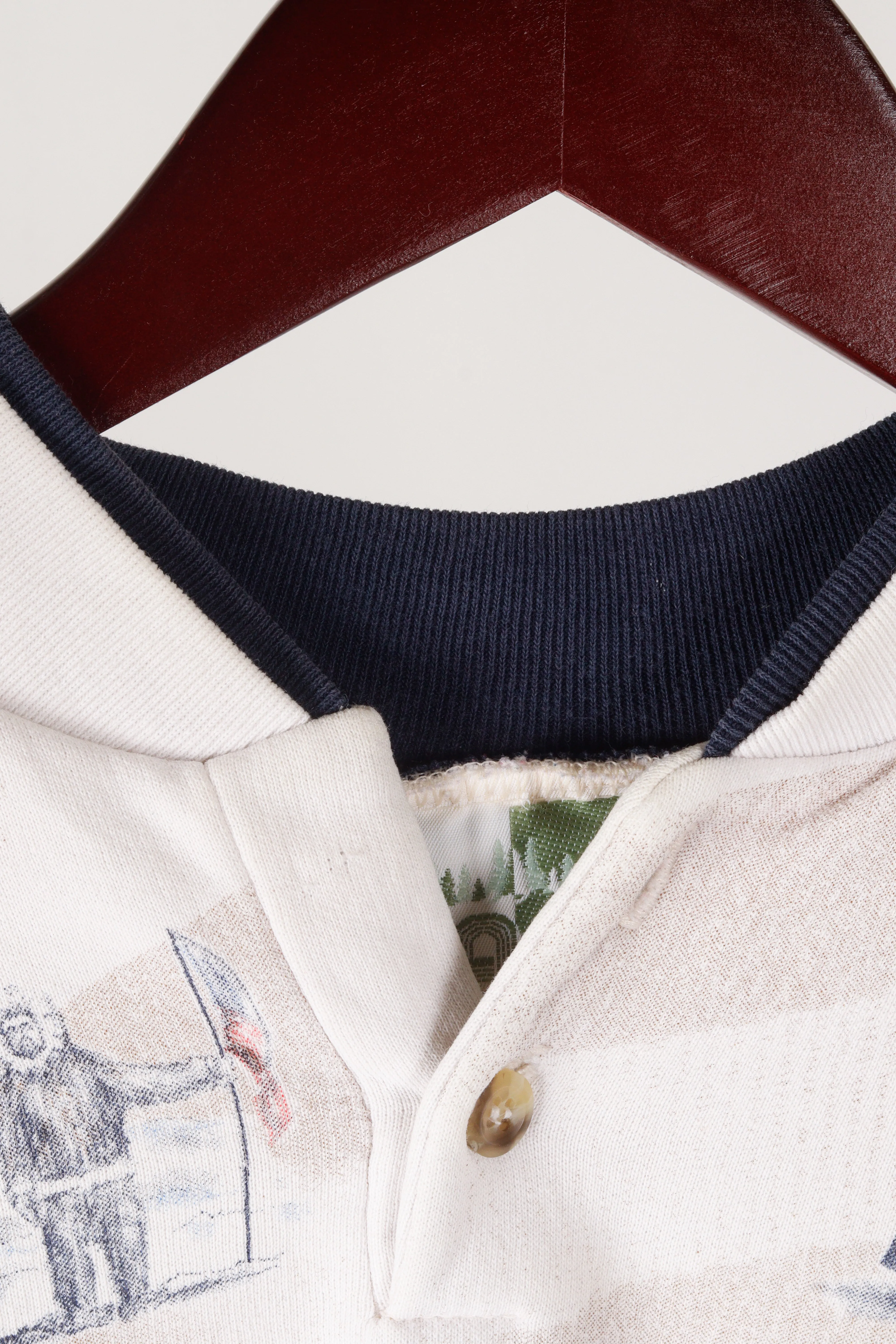 Vintage 90's Art Unlimited '20th Century America All-Over Print' Buttoned Sweatshirt
