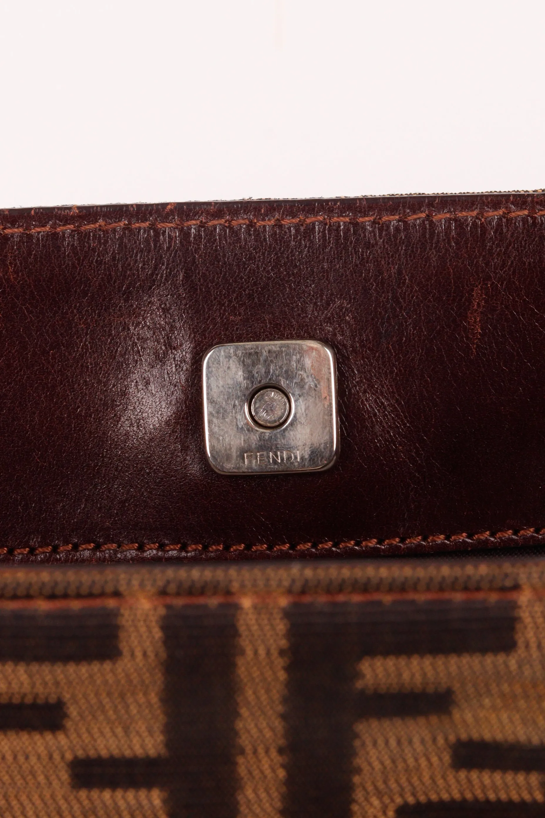 Vintage 90's Fendi 'Zucca Monogram Print' Shopper Tote Bag