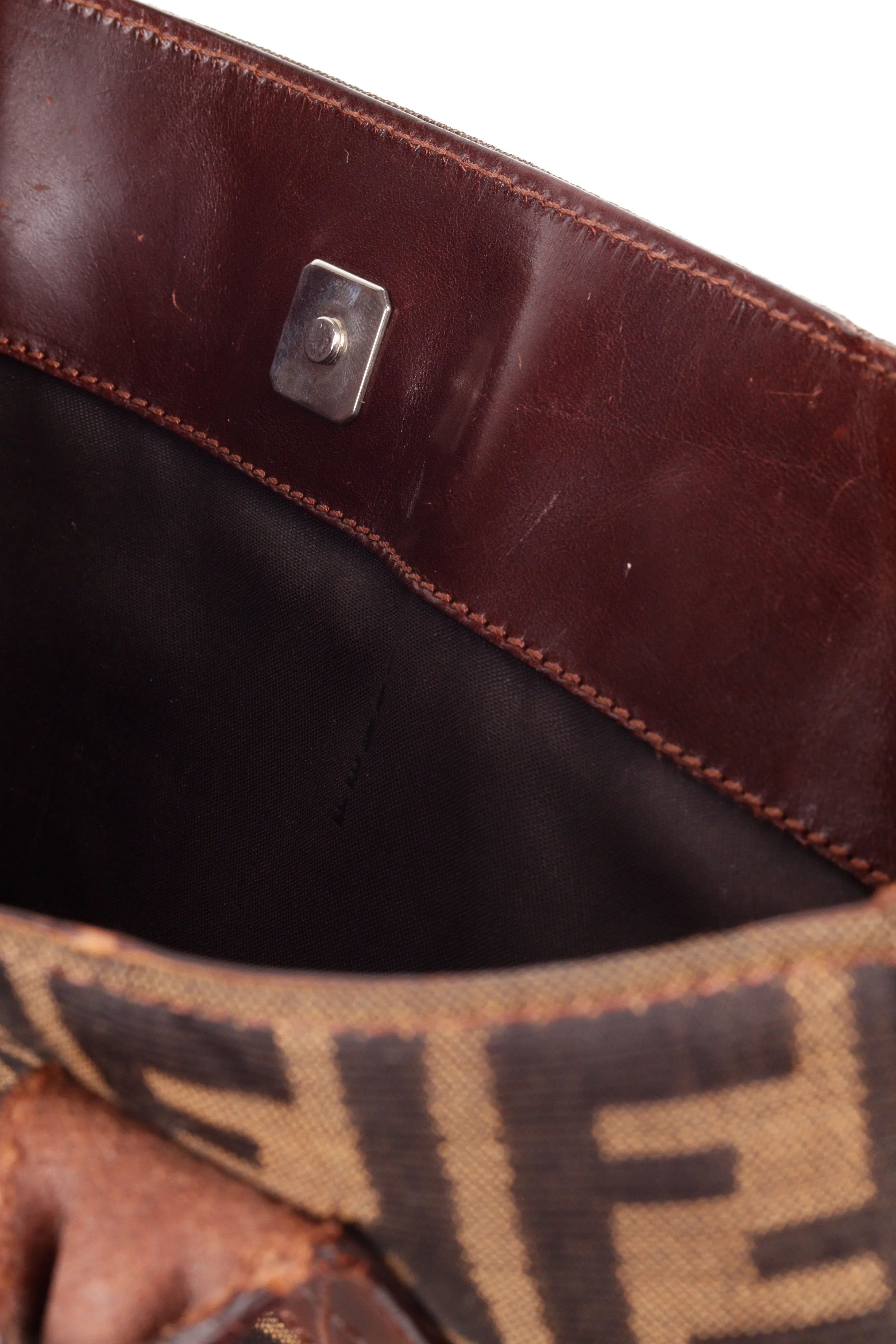 Vintage 90's Fendi 'Zucca Monogram Print' Shopper Tote Bag